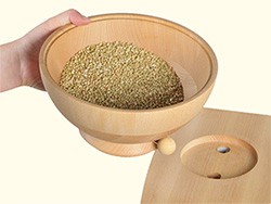 Fill hopper with grains